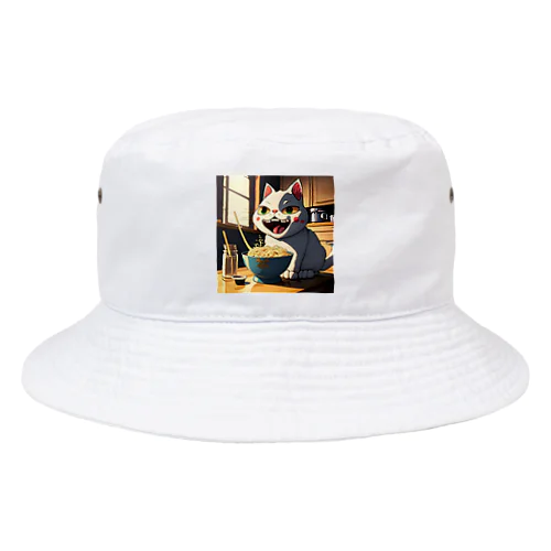 ラーメン大好き猫 Bucket Hat