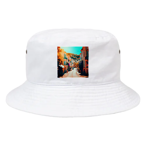 南仏の街並み、夏、明るく美しい、映画のような風景グッズ Bucket Hat