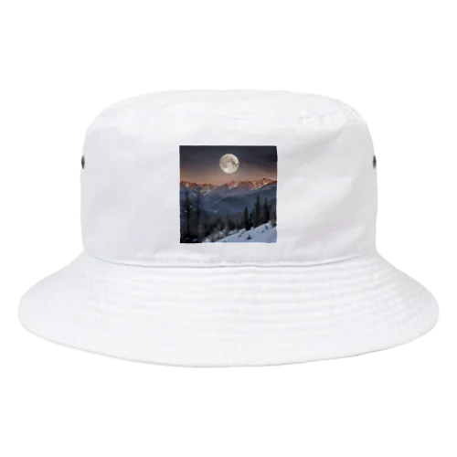 山から昇る月 Bucket Hat