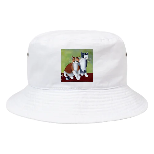 二匹の猫 Bucket Hat