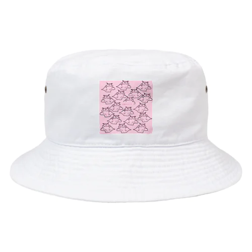 えぬショップデザイン おふとん おはよう うさぎ(ピンク)  Bucket Hat