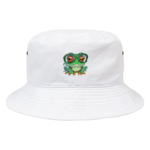 知的な眼鏡カエル Bucket Hat