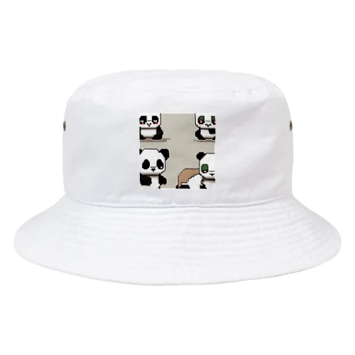 転がるパンダ ドット絵 Bucket Hat