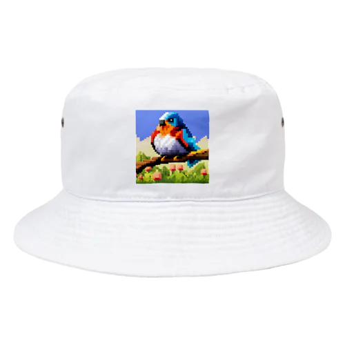 ドット柄のカラフルバード Bucket Hat