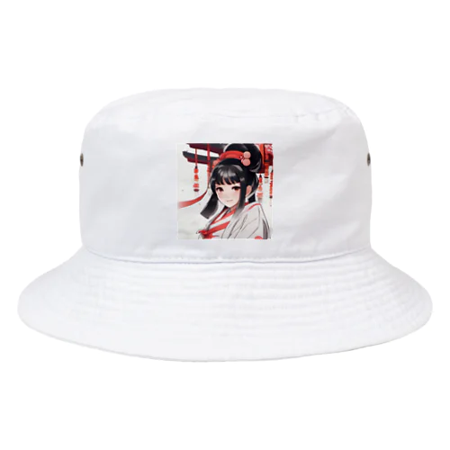 巫女服を着た綺麗なポニーテール女性のグッズ Bucket Hat