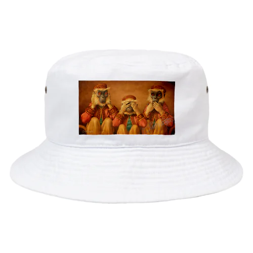 見ざる・聞かざる・言わざる　See no evil, hear no evil, speak no evil Bucket Hat