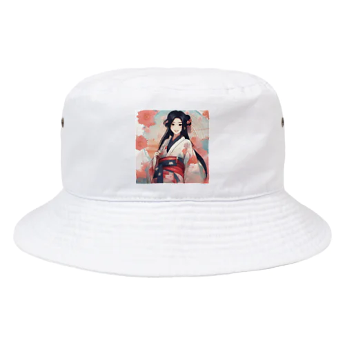 浴衣を着た黑髪ロングヘアの綺麗な女性 Bucket Hat