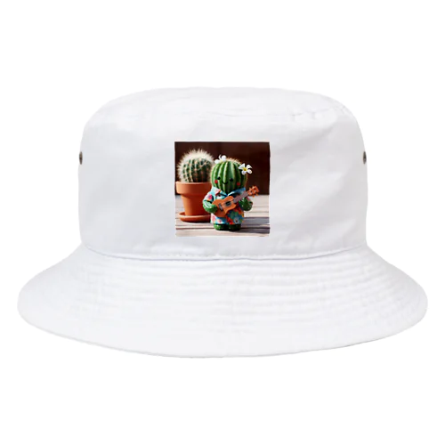 ハワイアンシャツを着てウクレレを弾くサボテン Bucket Hat