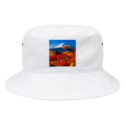 秋晴れの空/富士山/色鮮やかな紅葉 Bucket Hat