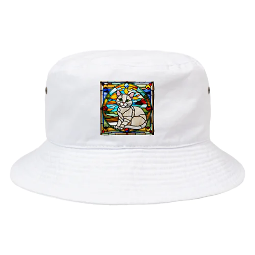 猫のイラストグッズ【ステンドグラス風】 Bucket Hat