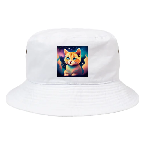 夜空を見つめる猫 Bucket Hat