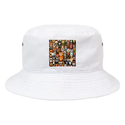 動物群ピクセルアート Bucket Hat