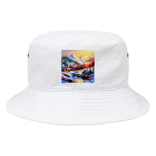 幻想的な雪景色のグッズ Bucket Hat
