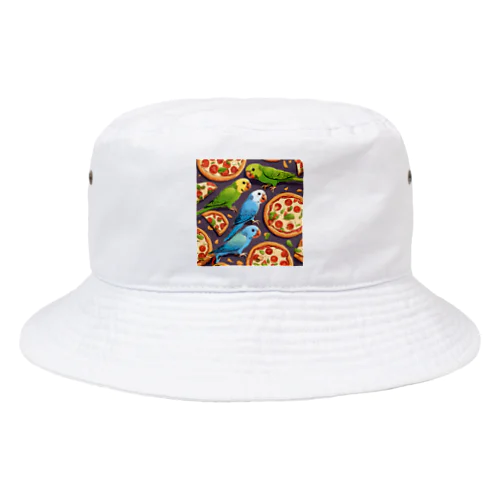 ピザ食べるインコ Bucket Hat