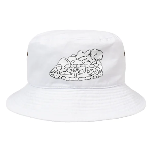 カピバラだって温泉に入る！♨︎シンプルカピバラグッズ Bucket Hat