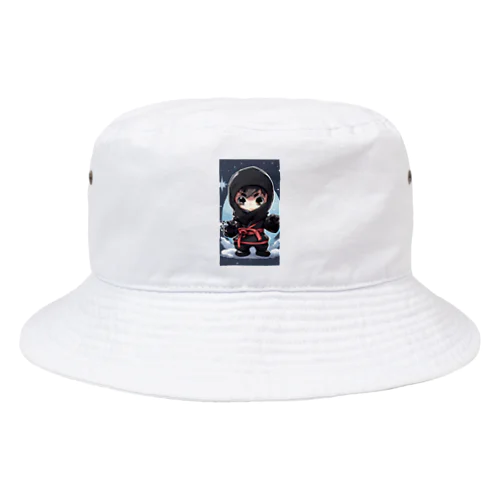 とっても小さな忍者さんのキュートなイラスト入り Bucket Hat