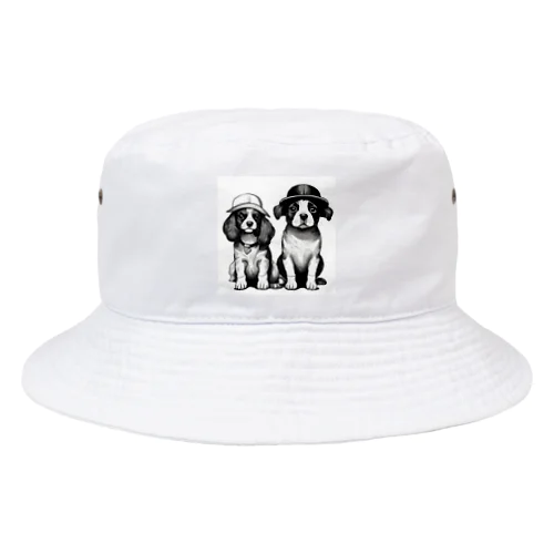 帽子を被った犬夫婦 Bucket Hat