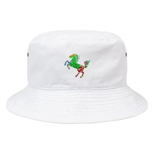 馬　water drop Bucket Hat