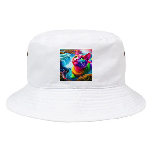 ナイアガラの滝で水浴びキャット Bucket Hat