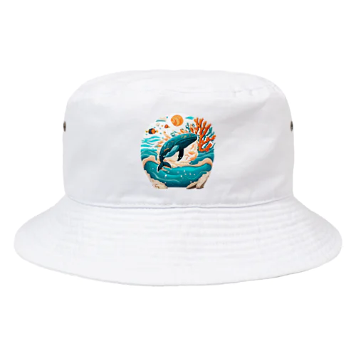 ダイナミックに飛ぶクジラちゃん Bucket Hat