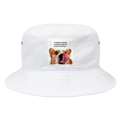 【ことわざシリーズ】犬も歩けば棒に当たるグッズ Bucket Hat
