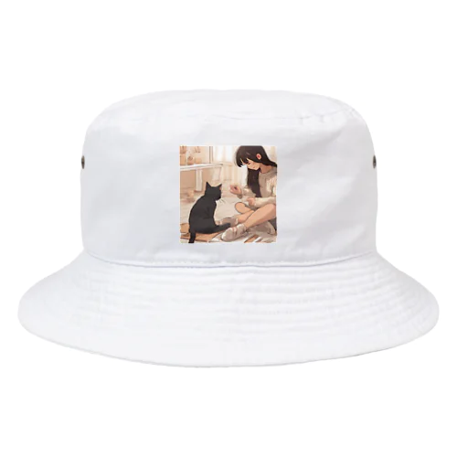 猫との柔らかな時間 Bucket Hat