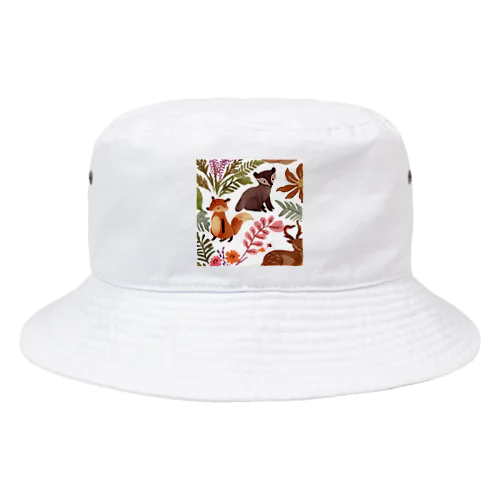 森の愉快などうぶつたち Bucket Hat