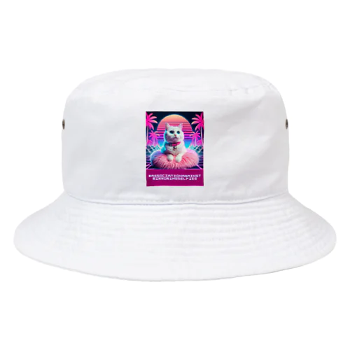 Synthwave_cats Bucket Hat