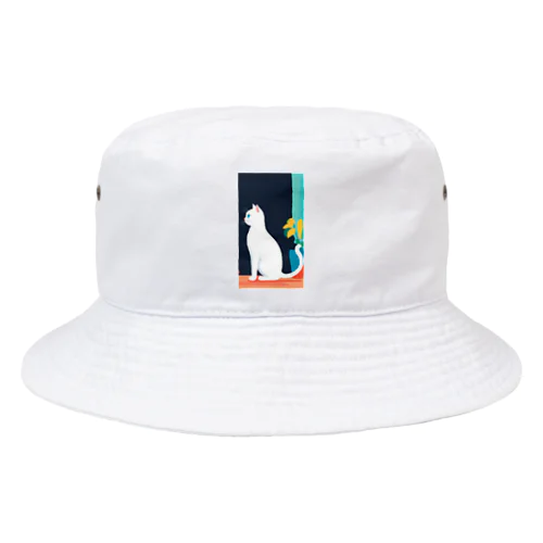 白猫 Bucket Hat