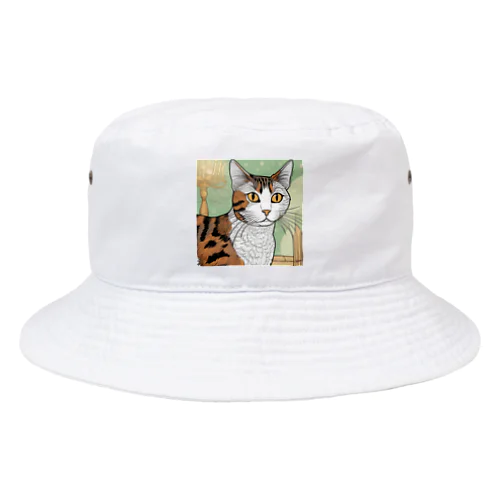 じっと見つめる猫 Bucket Hat