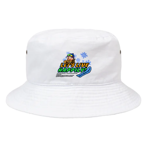 楽しく生きよう！（スノーボード）（淡色用） Bucket Hat