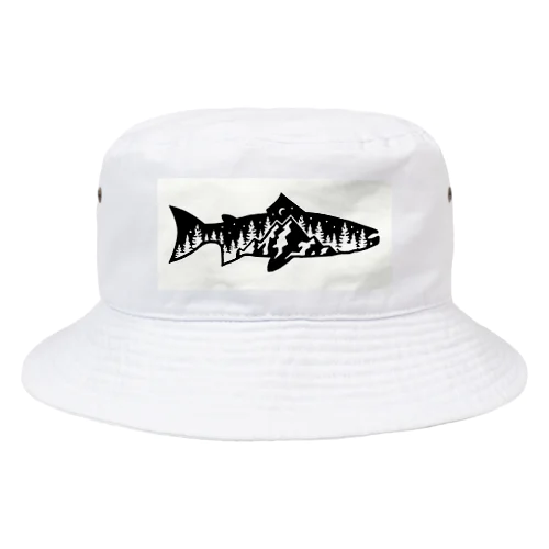 山？　魚？ Bucket Hat