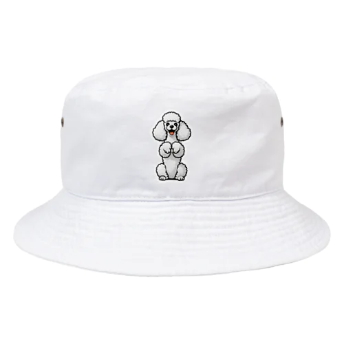 ホワイトカラーのプードル（ちんちんポーズ） Bucket Hat