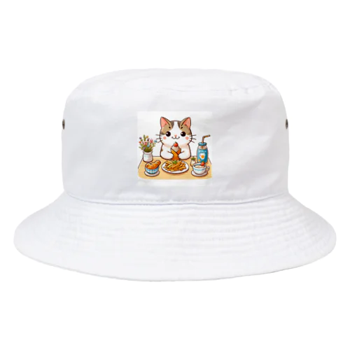 猫くんの豪華なカフェごはん♪ Bucket Hat