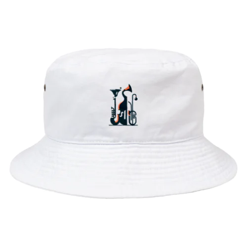 アブストラクトな楽器のシルエット Bucket Hat