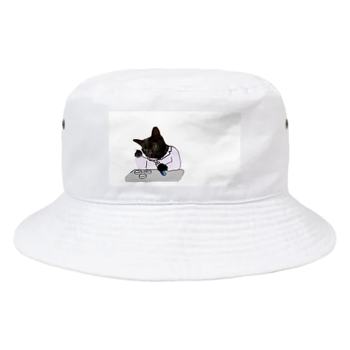 博士になった黒猫BIBI Bucket Hat