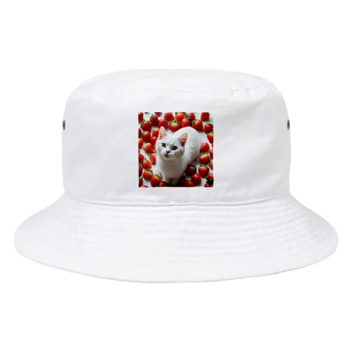 いちごねこ・スクエア Bucket Hat