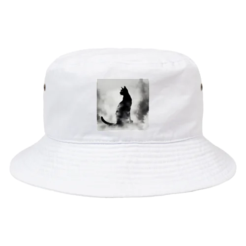 謎めいたモノクロねこ Bucket Hat