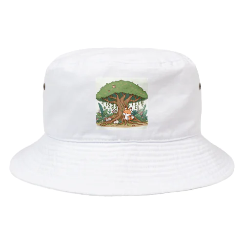 ガジュマルとキツネと森の仲間たち Bucket Hat