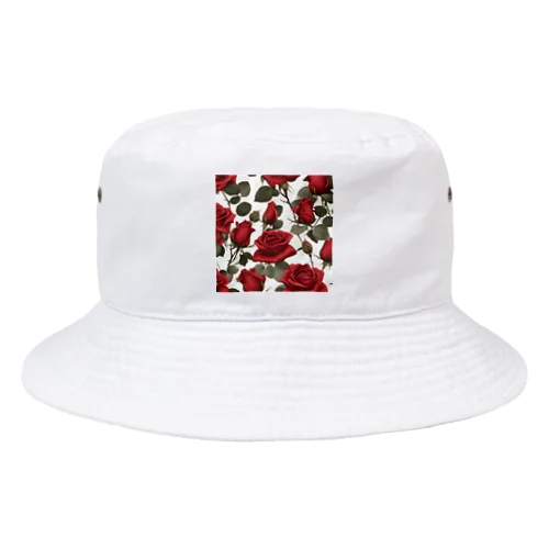 サテンレッドの薔薇 Bucket Hat