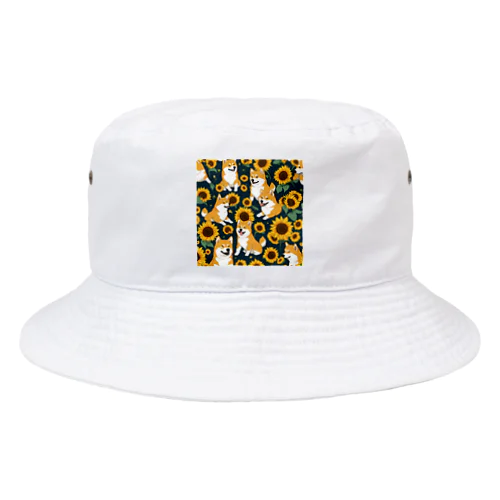 ひまわりと柴犬。 Bucket Hat