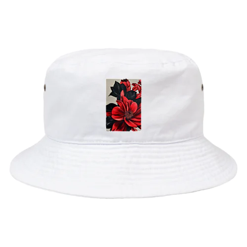 赤い花　art風 Bucket Hat