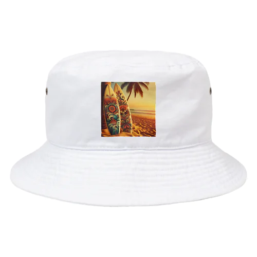 レトロサーフボード Bucket Hat