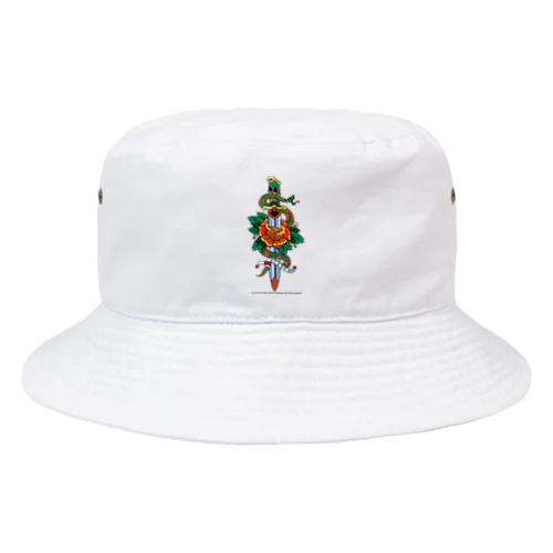 蛇と薔薇のダガータトゥーデザイン Bucket Hat