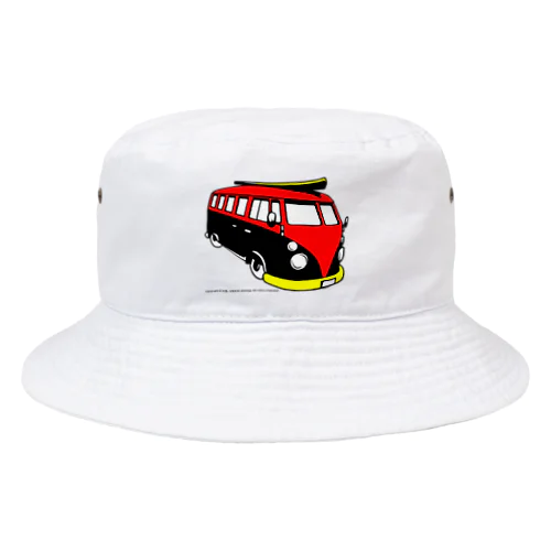 レッド&ブラックのビーチバス Bucket Hat