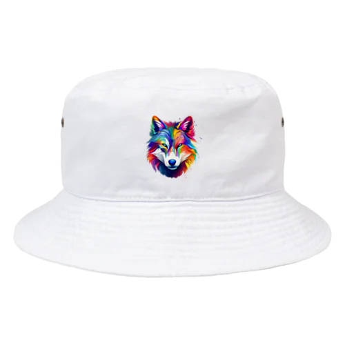 カラフルなおおかみ Bucket Hat