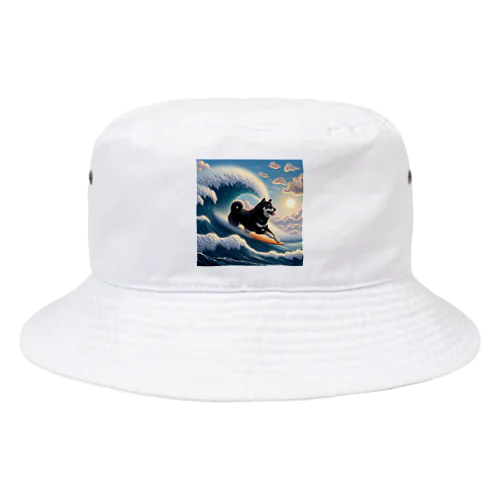 波乗り黒柴2 Bucket Hat