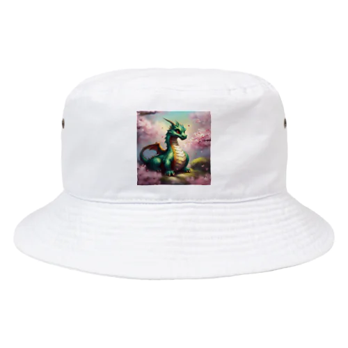 桃の花の香りに誘われて喜んでいる竜 Bucket Hat