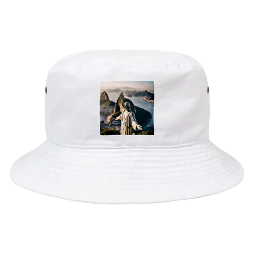 ブラジルのリオデジャネイロのコルコバードのキリスト像 Bucket Hat