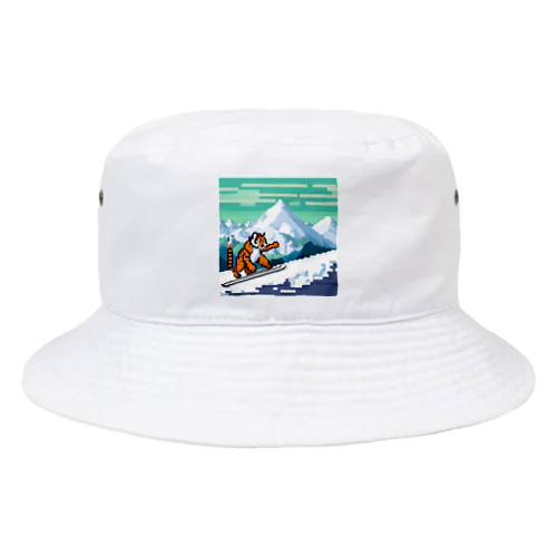 スキーをしているトラ Bucket Hat